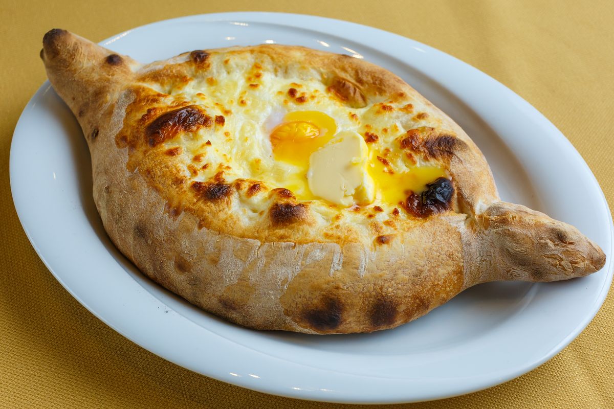 The Ultimate Adjaruli Khachapuri (Georgian Cheese Boat)
